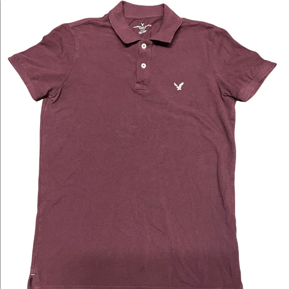 Burgundy American eagle mens polo shirt